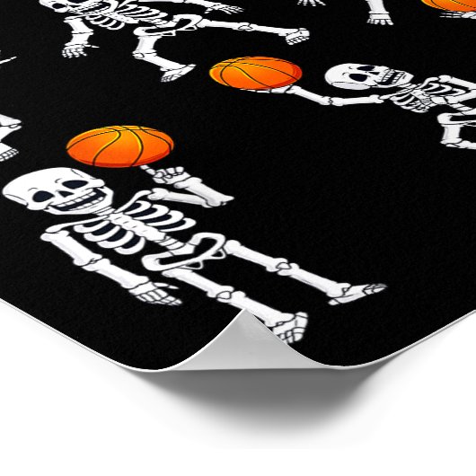 Halloween Basketball Skeletons Dunking Dribble Boy Poster (Hoek)