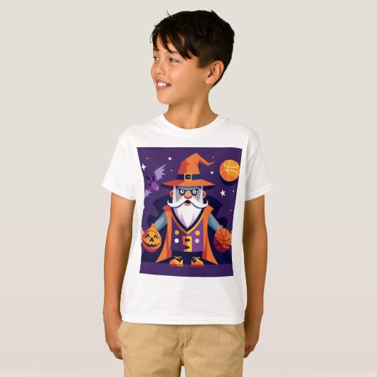 Halloween Basketball Wizard T-shirt (Voorkant volledig)