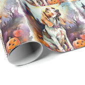 Halloween Basset Hond with Pumpkins Scary Cadeaupapier (Rol Hoek)