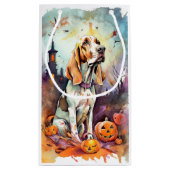 Halloween Basset Hond with Pumpkins Scary Klein Cadeauzakje (Achterkant)
