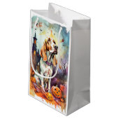 Halloween Basset Hond with Pumpkins Scary Klein Cadeauzakje (Achterkant Gekanteld)
