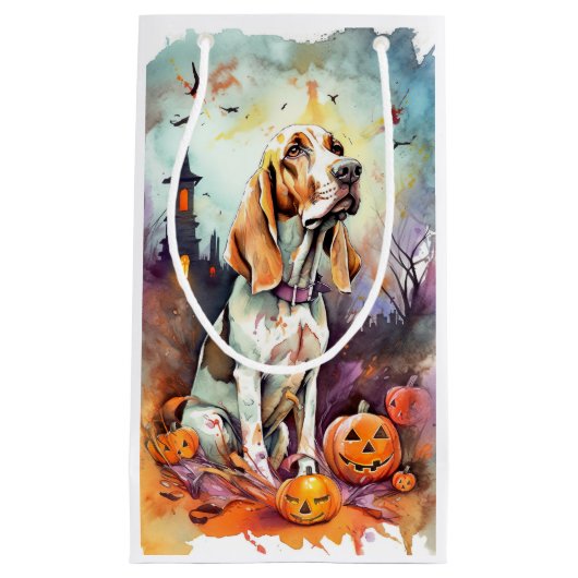 Halloween Basset Hond with Pumpkins Scary Klein Cadeauzakje (Voorkant)