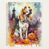 Halloween Basset Hond with Pumpkins Scary Planner (Voorkant)