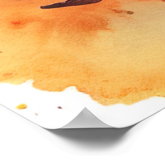 Halloween Basset Hond with Pumpkins Scary Poster (Hoek)