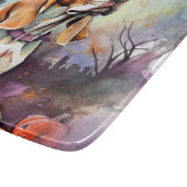 Halloween Basset Hond with Pumpkins Scary Snijplank (Hoek)