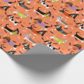 Halloween Basset Hound Cadeaupapier (Hoek)