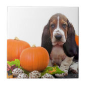 Halloween Basset Hound Ceramic Tile Tegeltje (Voorkant)