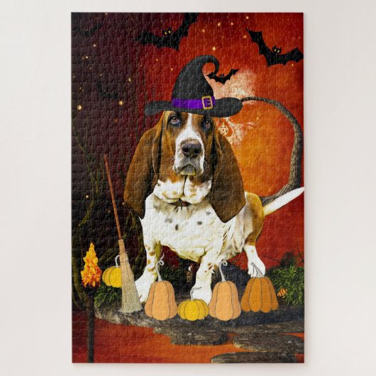 Halloween Basset Hound Dog Legpuzzel (Verticaal)