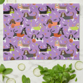 Halloween Basset Hound Kitchen Towel Theedoek (Gevouwen)