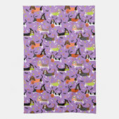 Halloween Basset Hound Kitchen Towel Theedoek (Verticaal)