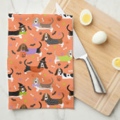 Halloween Basset Hound Theedoek (Quarter Fold)