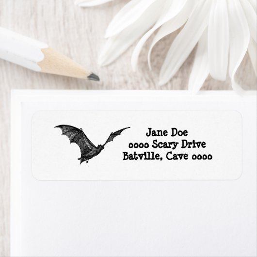 Halloween Bat Adres Label (Insitu)
