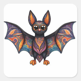 Halloween Bat Alebrije Vierkante Sticker