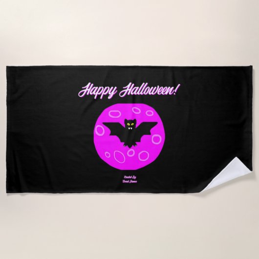 Halloween Bat Beach Towel Strandlaken (Voorkant)
