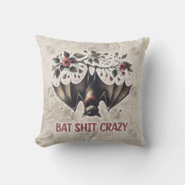 Halloween Bat Bloemen Tweezijdige Print Kussen