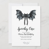 Halloween Bat Bow Spooky One 1st Birthday Kaart (Voorkant)