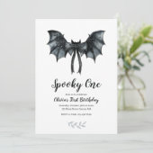 Halloween Bat Bow Spooky One 1st Birthday Kaart (Staand voorkant)