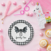 Halloween Bat Bow Spooky One 1st Birthday Papieren Bordje (Feest)