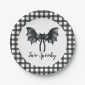 Halloween Bat Bow Two Spooky 2e Verjaardag Papieren Bordje (Voorkant)