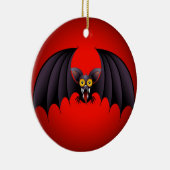 Halloween Bat Cartoon Keramisch Ornament (Rechts)