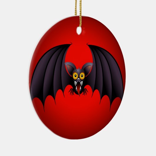 Halloween Bat Cartoon Keramisch Ornament (Rechts)