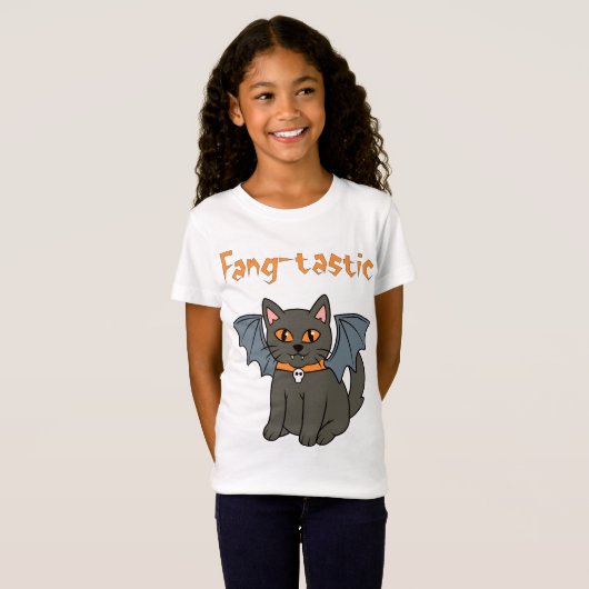 Halloween Bat Cat T-shirt (Voorkant volledig)