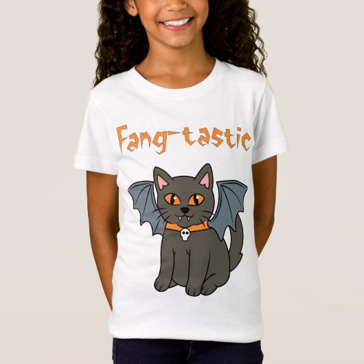 Halloween Bat Cat T-shirt (Voorkant)
