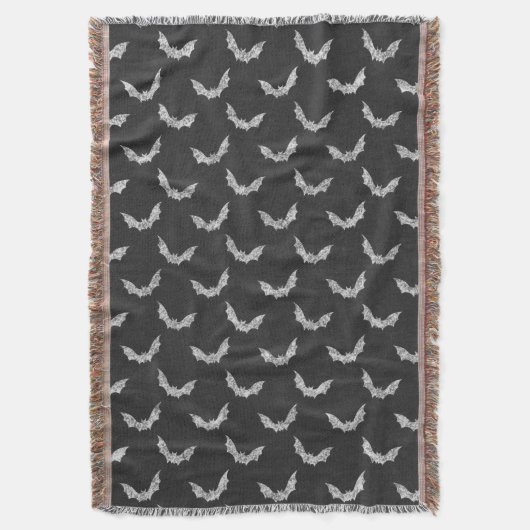 Halloween Bat Chalkboard Patroon Deken (Voorkant Verticaal)