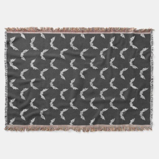 Halloween Bat Chalkboard Patroon Deken (Voorkant)