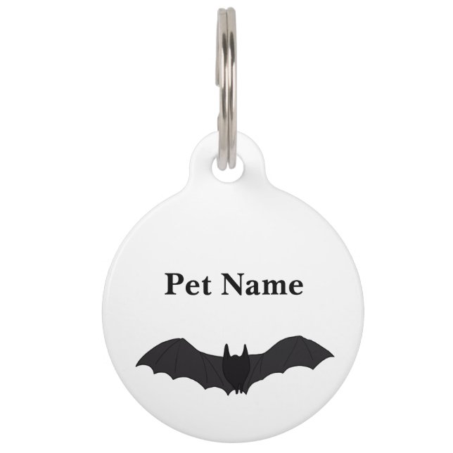 Halloween Bat Dog Label Huisdierpenning (Voorkant)