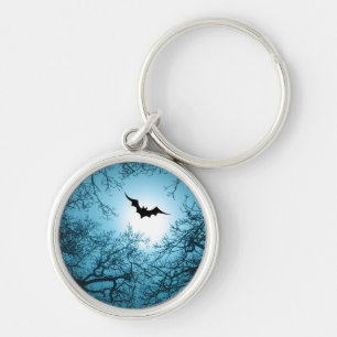 Halloween bat donkere nacht aanpasbaar klassiek sleutelhanger