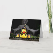 Halloween Bat Ducky Woman beschermt en verdedigt Kaart (Voorkant)