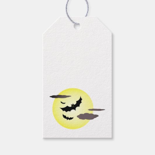 Halloween Bat en Full Moon Gift Label Cadeaulabel (Voorkant)
