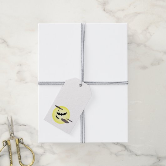 Halloween Bat en Full Moon Gift Label Cadeaulabel (Met Touw)
