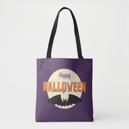 Halloween Bat en Spiderweb Tote Bag (Voorkant)