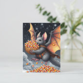 Halloween Bat Flying Squirrel Hybrid with Candy Briefkaart (Staand voorkant)