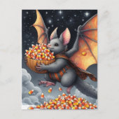 Halloween Bat Flying Squirrel Hybrid with Candy Briefkaart (Voorkant)