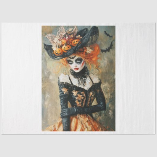 Halloween Bat Girl Tissuepapier (Voorkant)
