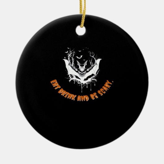 Halloween Bat Hanging For The Essential Keramisch Ornament (Voorkant)