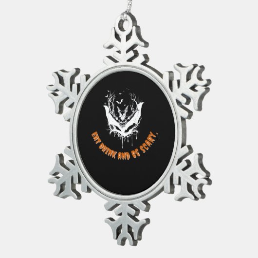 Halloween Bat Hanging For The Essential Tin Sneeuwvlok Ornament (Rechts)