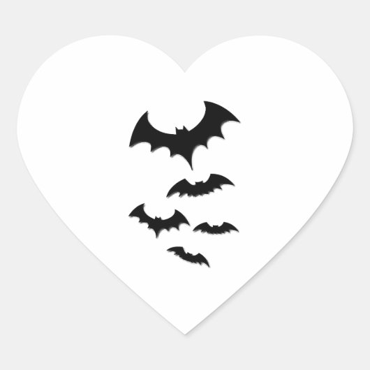 halloween bat hart sticker (Voorkant)