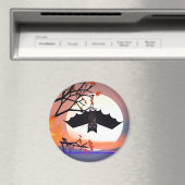 Halloween Bat in Tree Magneet (Insitu (Vaatwasser))