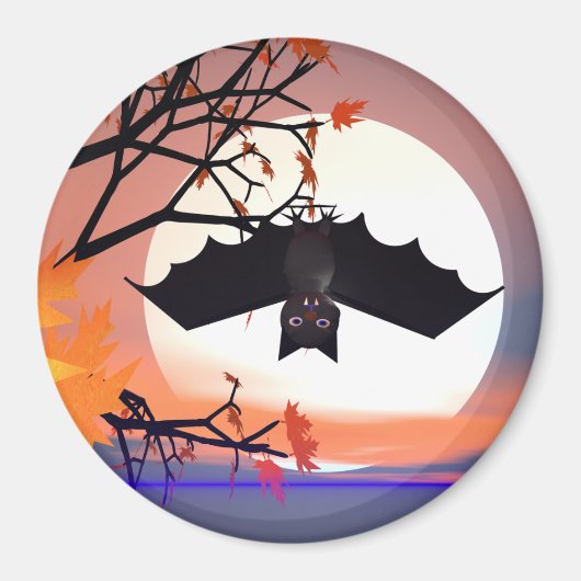 Halloween Bat in Tree Magneet (Voorkant)