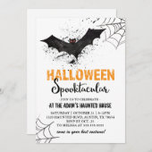 Halloween Bat Invitation Kaart (Voorkant / Achterkant)