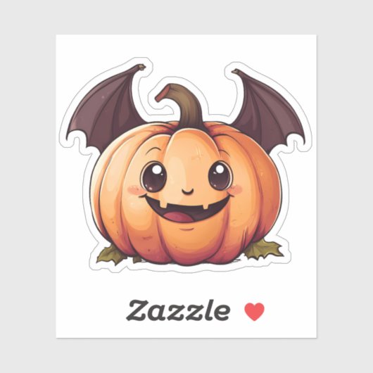 Halloween Bat Jack-o-Lantern Sticker (Vel)