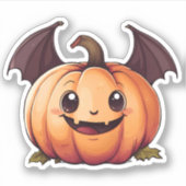 Halloween Bat Jack-o-Lantern Sticker (Voorkant)