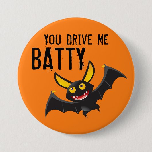 Halloween Bat Large, 3-inch Round Button (Voorkant)