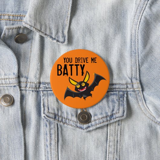 Halloween Bat Large, 3-inch Round Button (In situ)