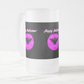 Halloween Bat Large Frosted Glass Mok (Voorkant links)