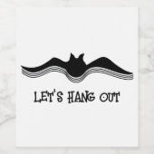 Halloween Bat, laten we gaan Wijn Etiket (Enkel label)